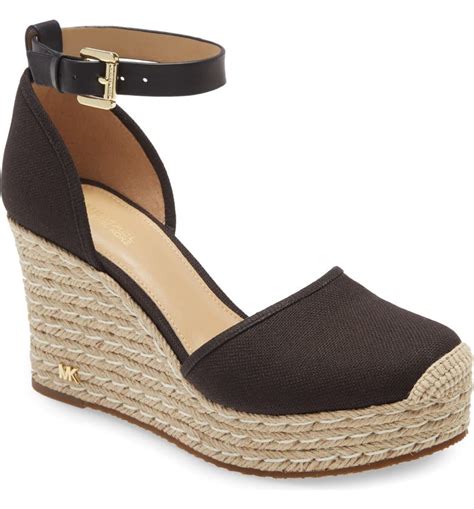 michael kors jill espadrille wedge black|Michael Kors kendrick slip on.